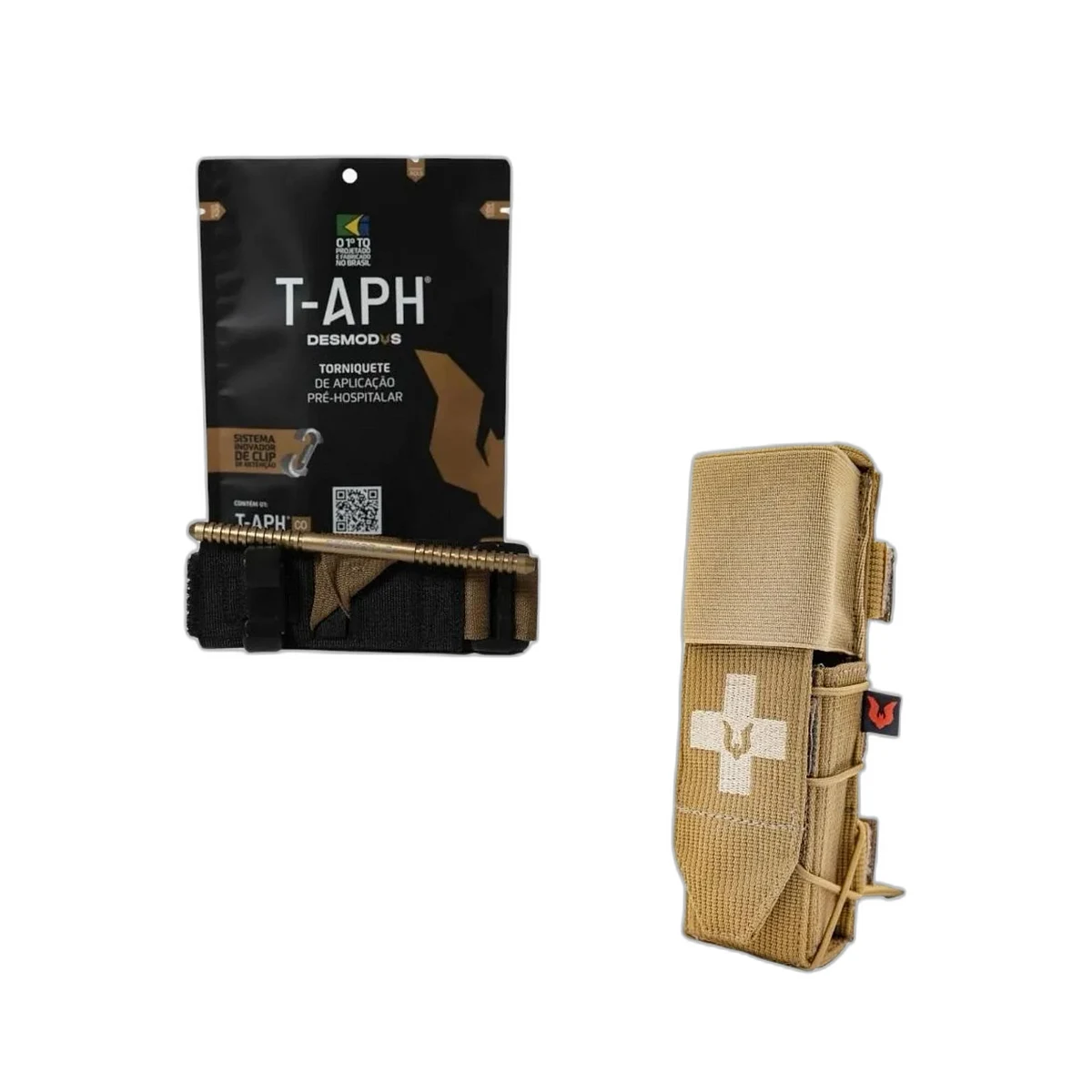 KIT TORNIQUETE + PORTA TORNIQUETE DESMODUS - COYOTE/CAQUI
